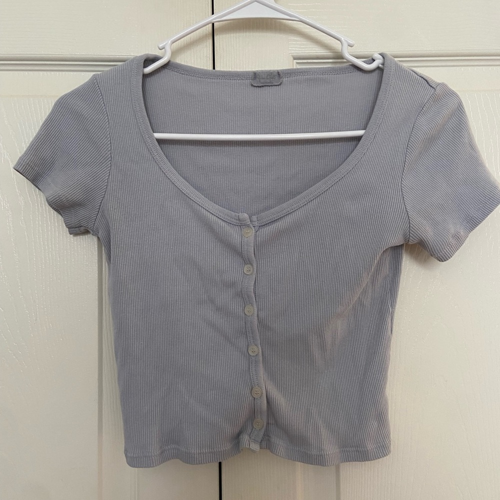 light blue brandy melville crop top